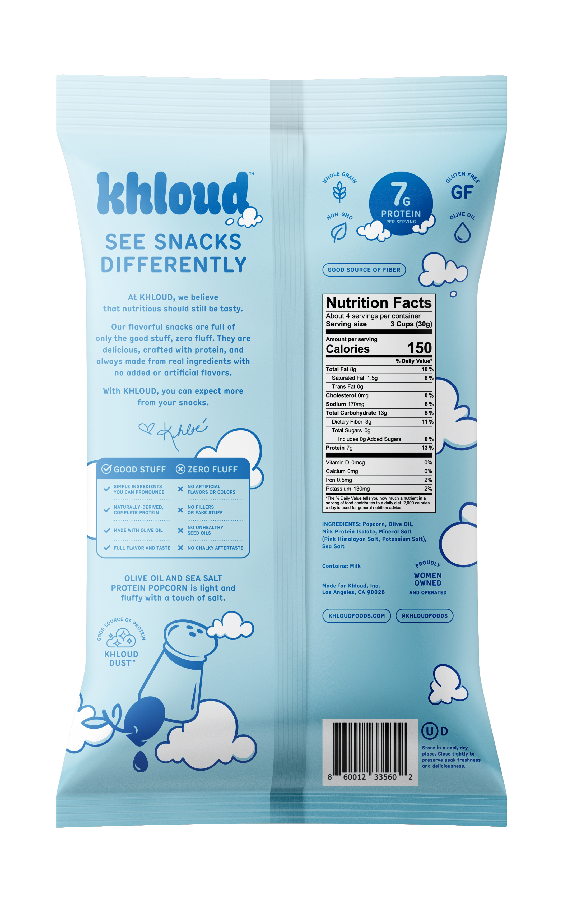 Khloud Protein Popcorn Olive Oil and Sea Salt