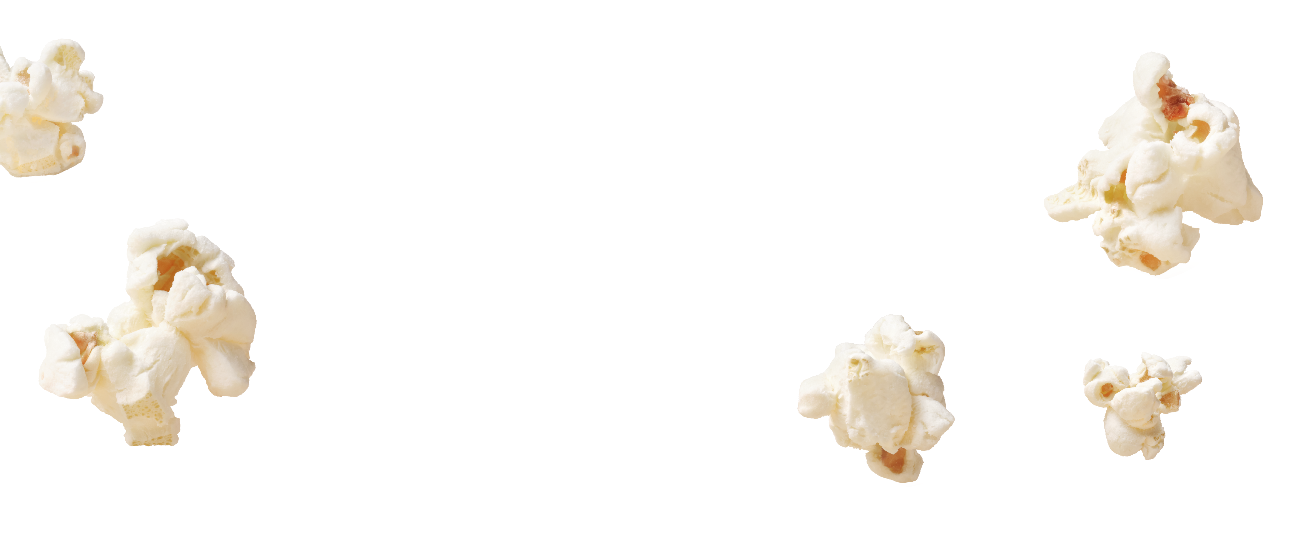 Popcorns on white background