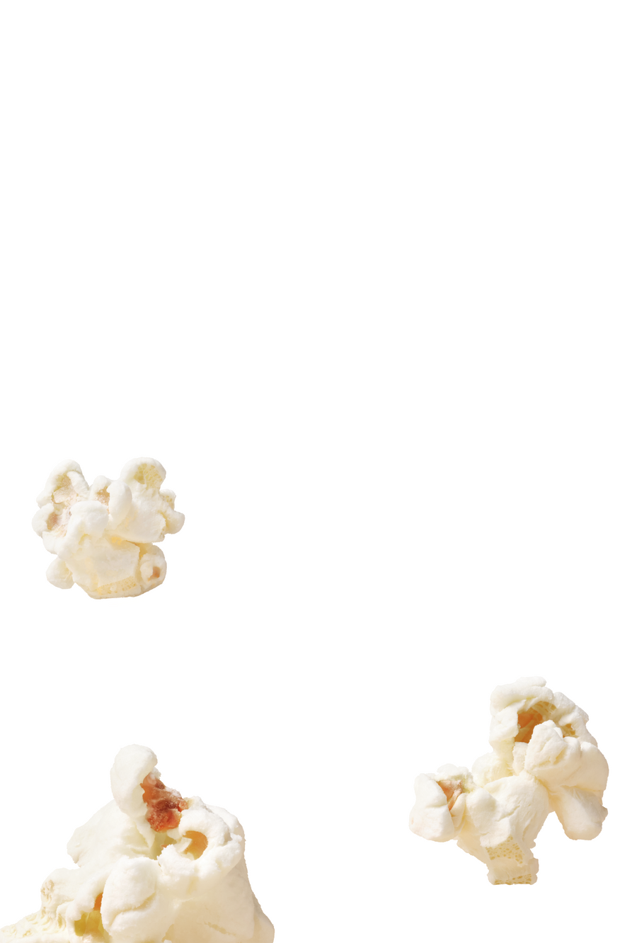 Popcorns on white background
