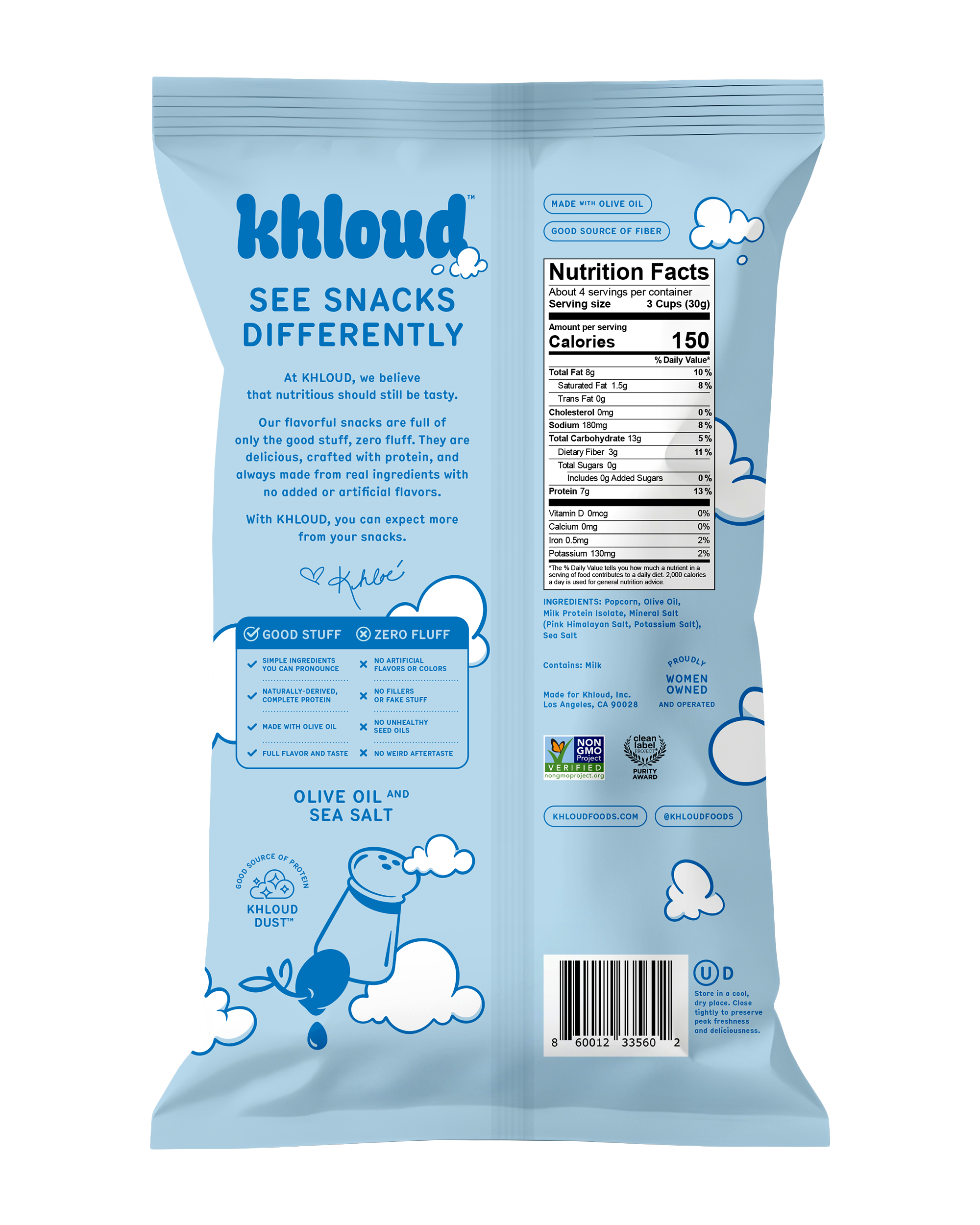 Olive Oil & Sea Salt Protein Popcorn (Standard Size)