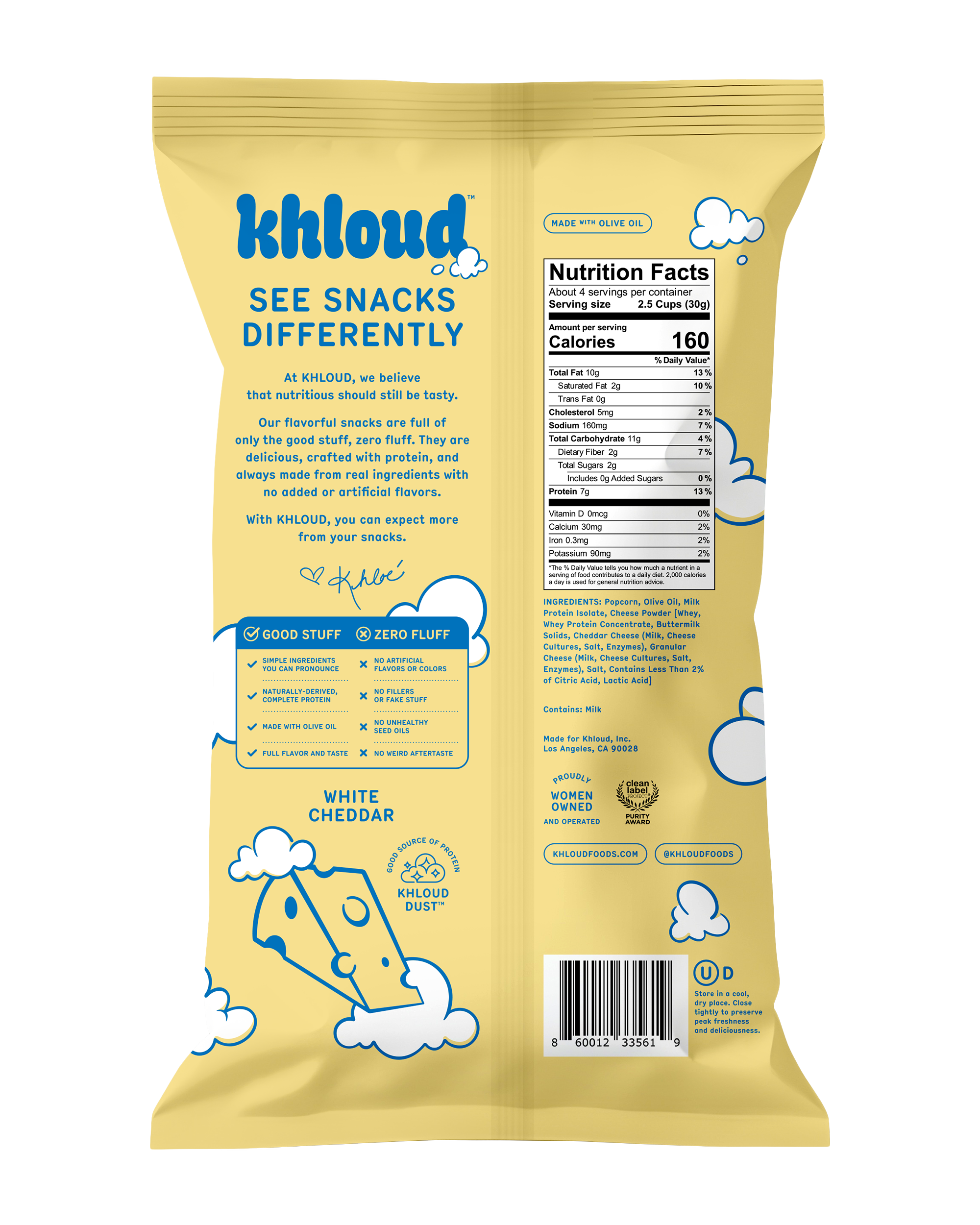 White Cheddar Protein Popcorn (Standard Size)